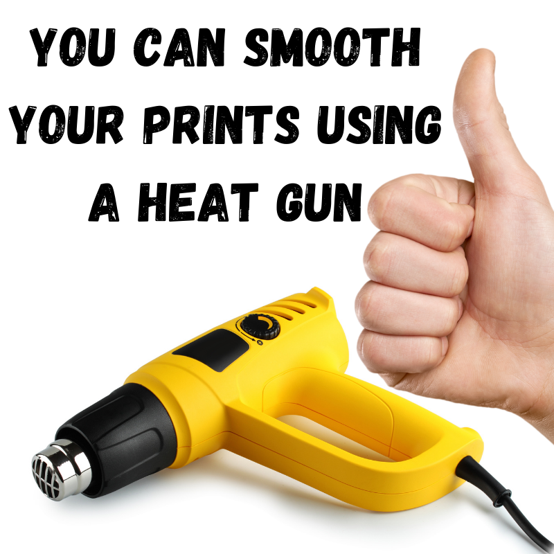 heat gun, thumbs up and text on a white background